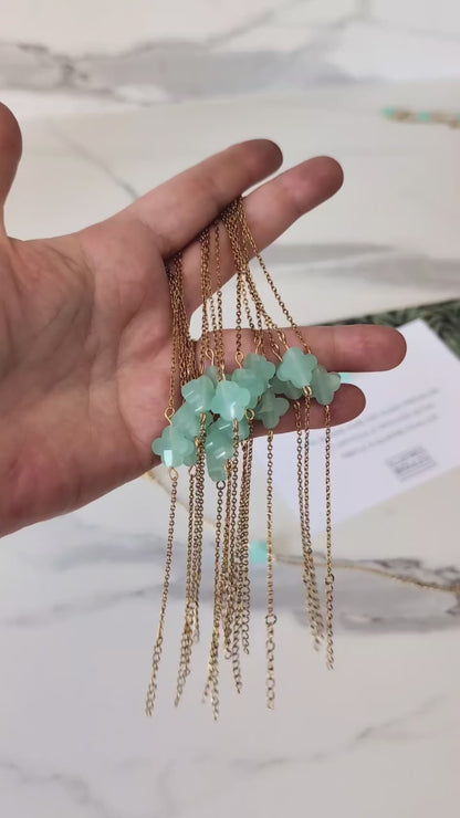 Bracelet Diane trèfle mint - doré