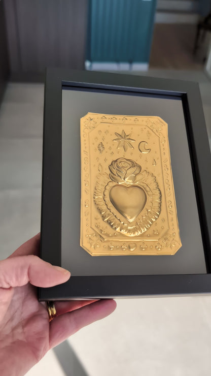 Talisman mural - Amour – Talisman : Le Cœur & la Rose - (13x18 cm)