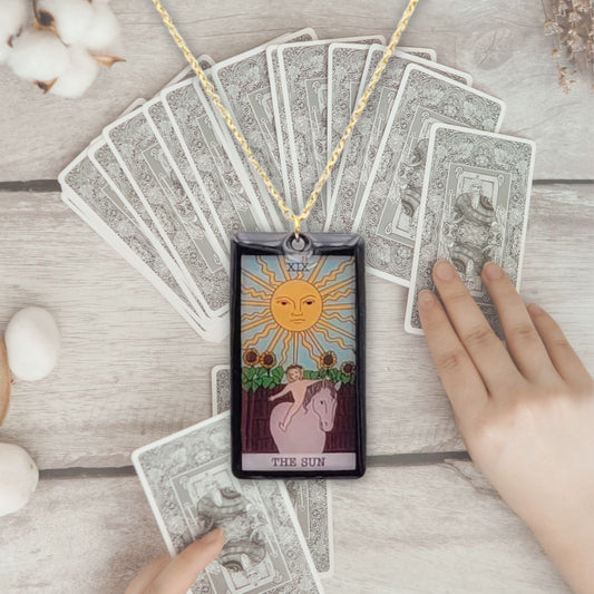 Collier pendentif tarot - The Sun - Le Soleil