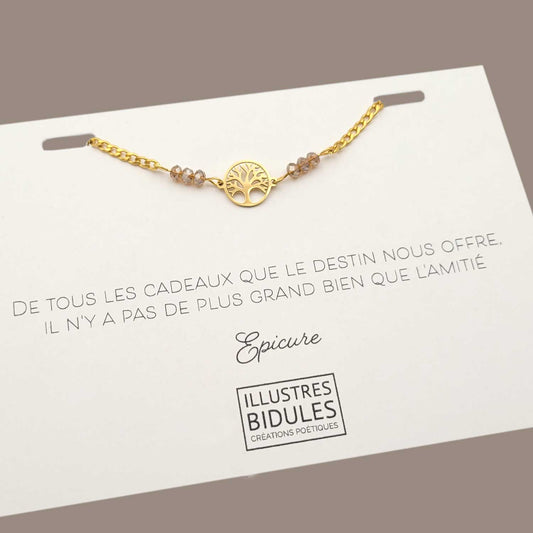 Bracelet Inox: Il n'y a pas de plus grand bien que l'amitié - doré