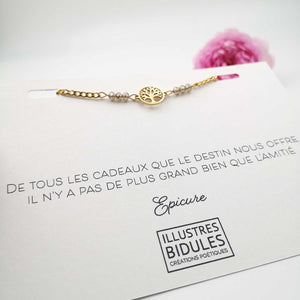 Bracelet Inox: Il n'y a pas de plus grand bien que l'amitié - doré Illustres Bidules