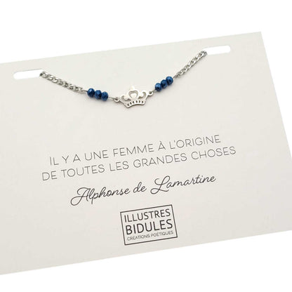 Bracelet Inox: couronne: Il y a une femme à l'origine de toutes les grandes choses