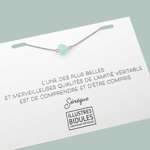 Bracelet Diane coeur mint - argenté Illustres Bidules