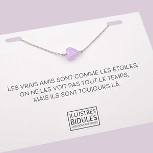 Bracelet Diane coeur bubblegum- argenté Illustres Bidules