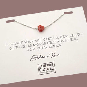 Bracelet Diane coeur rouge - argenté Illustres Bidules