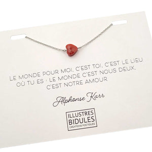 Bracelet Diane coeur rouge - argenté Illustres Bidules