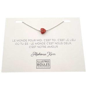 Bracelet Diane coeur rouge - argenté Illustres Bidules