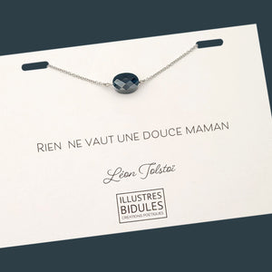 Bracelet Diane ovale bleu de Prusse - argenté Illustres Bidules