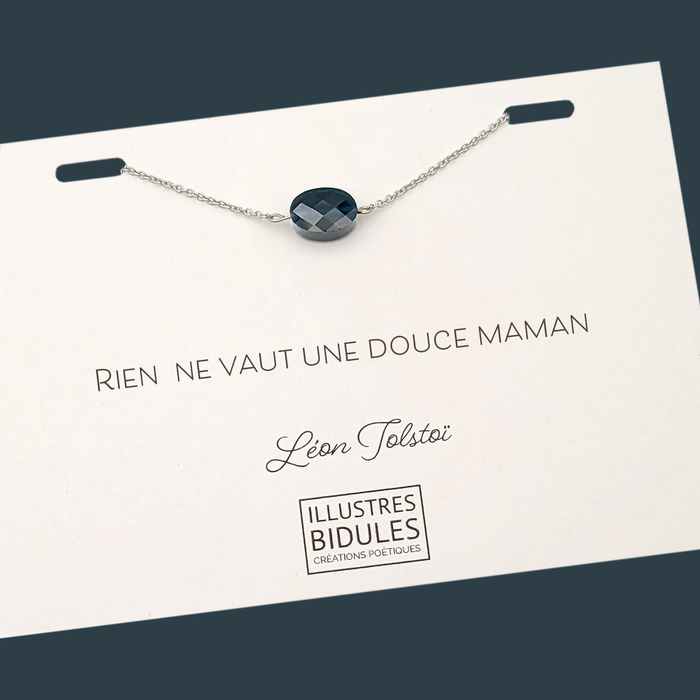 Bracelet Diane ovale bleu de Prusse - argenté