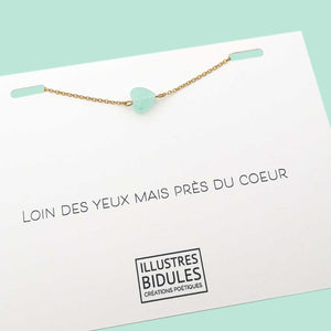 Bracelet Diane coeur mint- doré Illustres Bidules