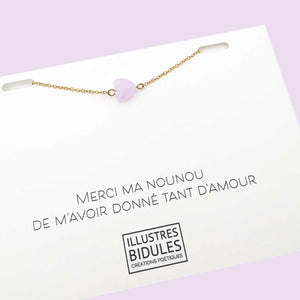 Bracelet Diane coeur bubblegum - doré Illustres Bidules