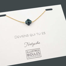 Charger l&#39;image dans la galerie, Bracelet Diane trèfle bleu de prusse - doré