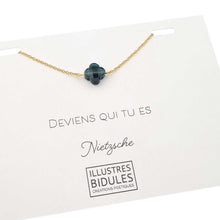 Charger l&#39;image dans la galerie, Bracelet Diane trèfle bleu de prusse - doré