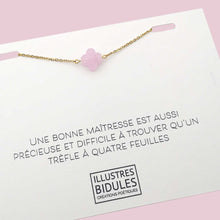 Charger l&#39;image dans la galerie, Bracelet Diane trèfle bubblegum - doré