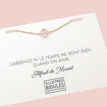 Charger l&#39;image dans la galerie, Bracelet Diane trèfle rose translucide - doré