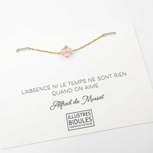 Charger l&#39;image dans la galerie, Bracelet Diane trèfle rose translucide - doré