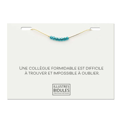 Bracelet à message Isadora Lagon doré, cadeau pour une collègue — Illustres Bidules