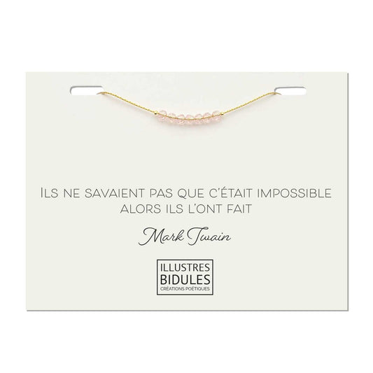 Bracelet avec message motivant citation inspirante mark twain encouragement nouveau départ création d'entreprise