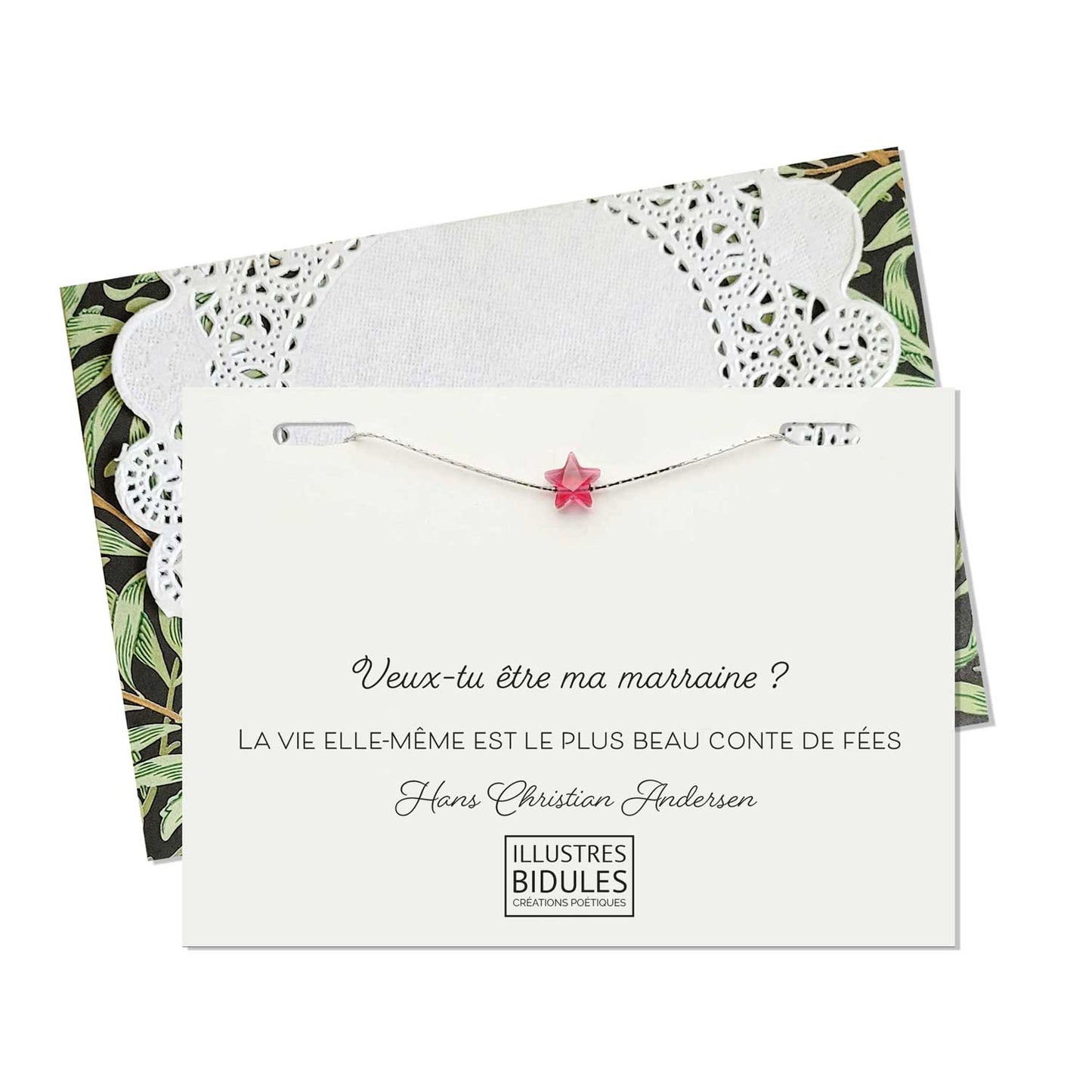 Bracelet Isadora Star Cherry - Argenté - demande marraine