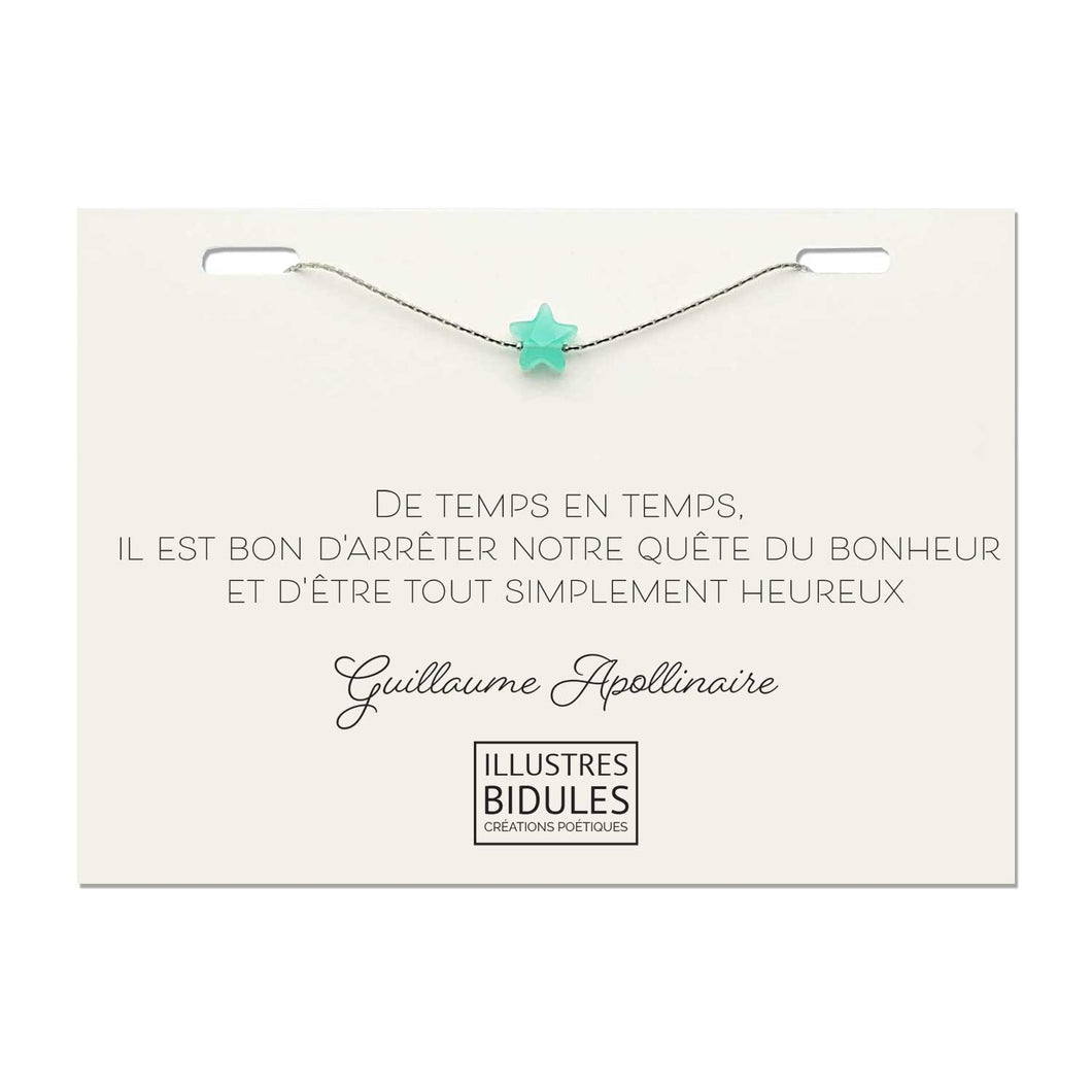 Illustres Bidules Bracelet Isadora Star Mint- Argenté