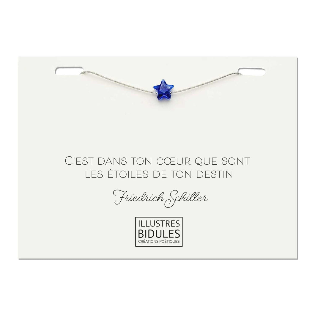 Illustres Bidules Bracelet Isadora Star Bleu - Argenté