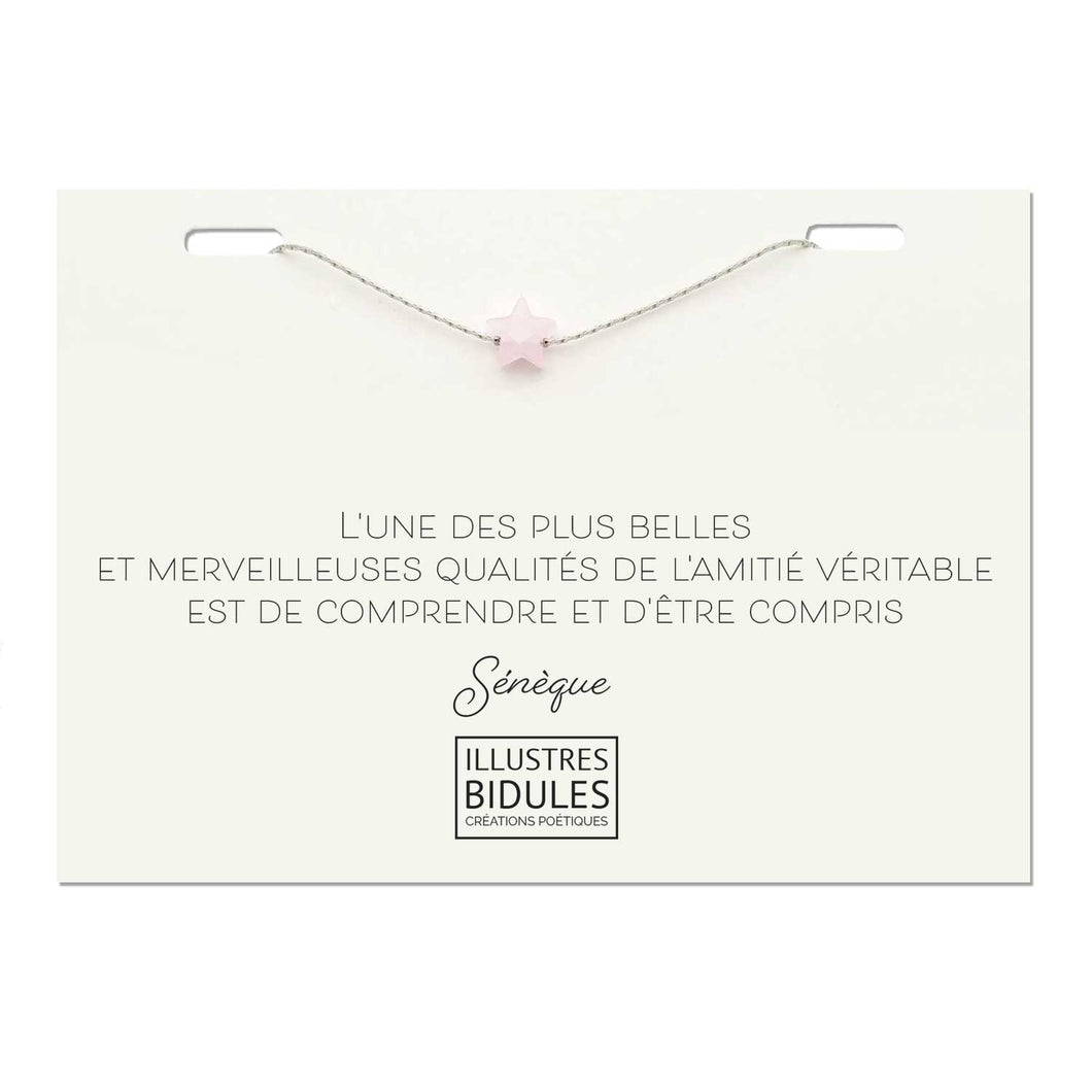 Illustres Bidules Bracelet Isadora Star Rose - Argenté