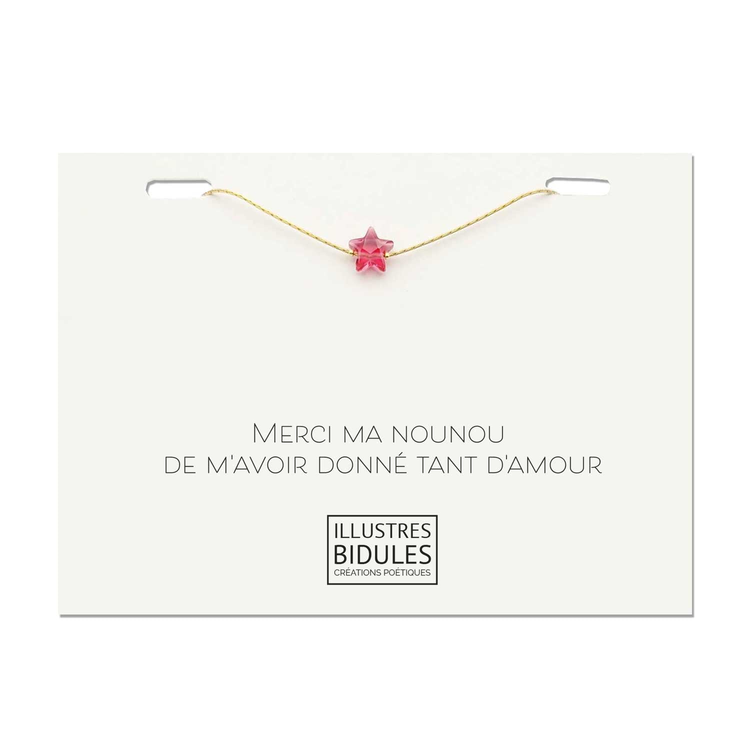 idée cadeau nounou fin de contrat ma nounou je t'aime bracelet étoile nounou doré