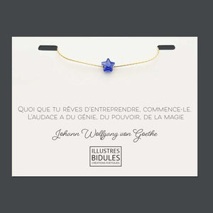 Bracelet Isadora Star Bleu - Doré Illustres Bidules