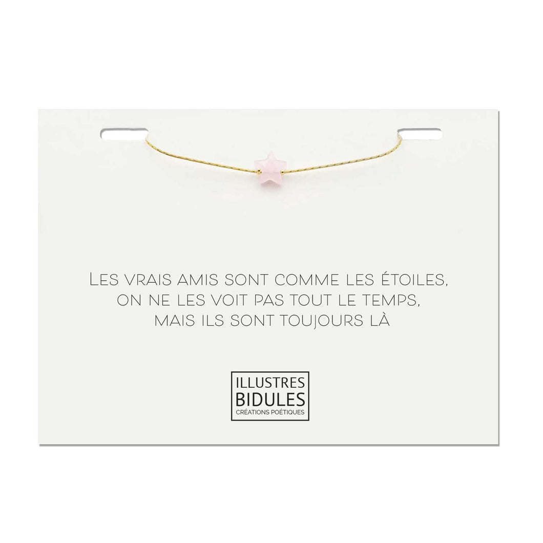 Illustres Bidules Bracelet Isadora Star Rose - Doré