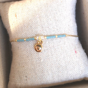 Bracelet miyuki petit coeur - bleu - Le coeur d'une soeur est un diamant de pureté Illustres Bidules
