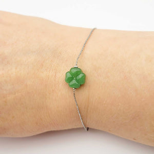 Bracelet Isadora trèfle vert  ou blanc - argenté Illustres Bidules