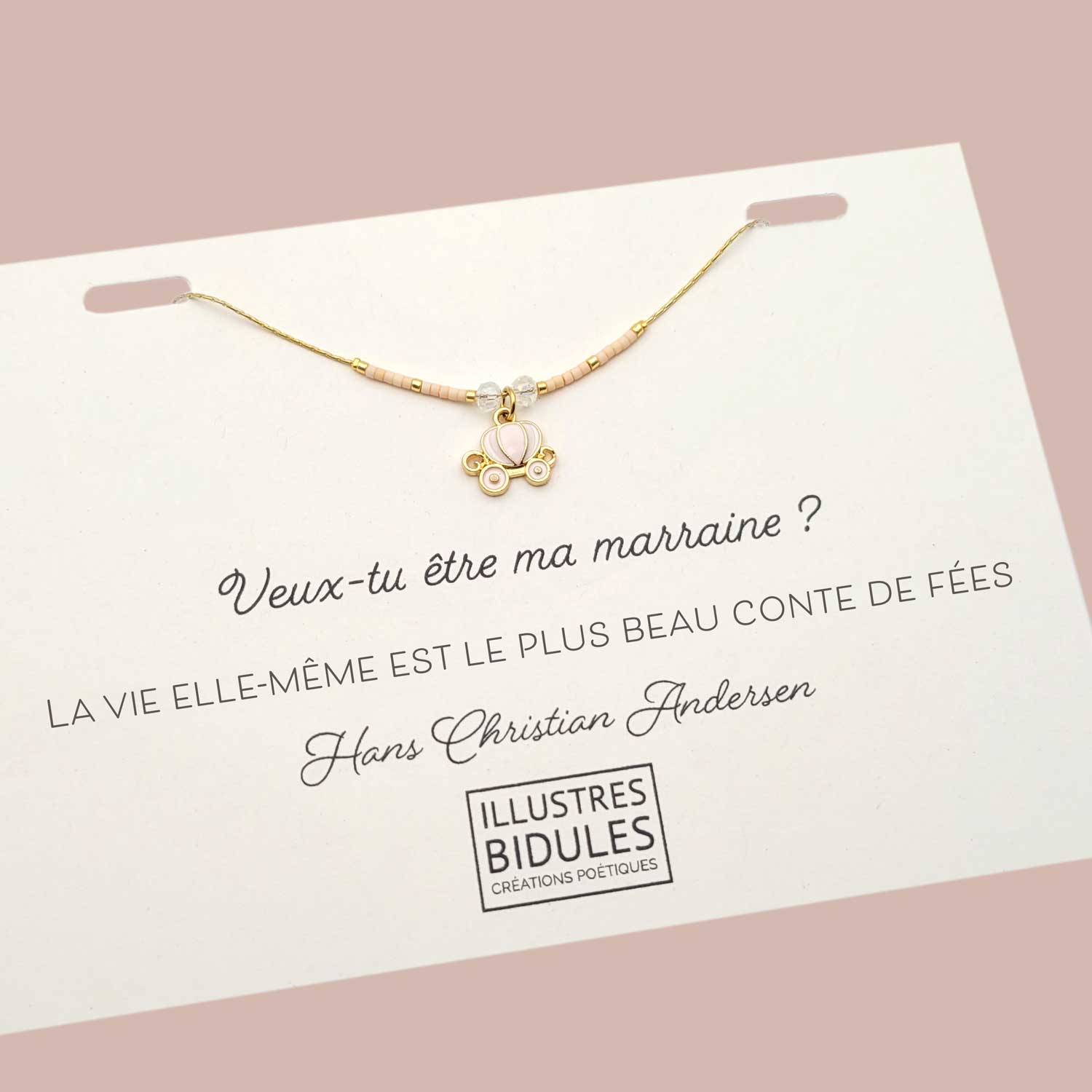 bijou demande de marraine bracelet veux tu être ma marraine carrosse fée marraine