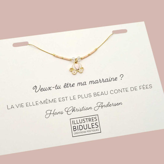 bijou demande de marraine bracelet veux tu être ma marraine carrosse fée marraine