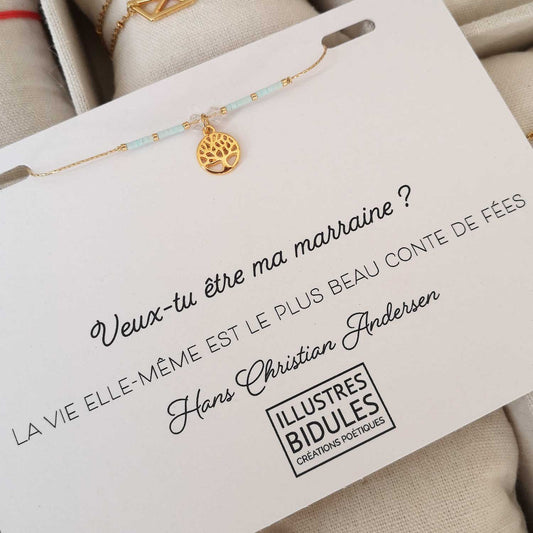 bracelet demande de marraine original élégant personnalisé veux tu être ma marraine