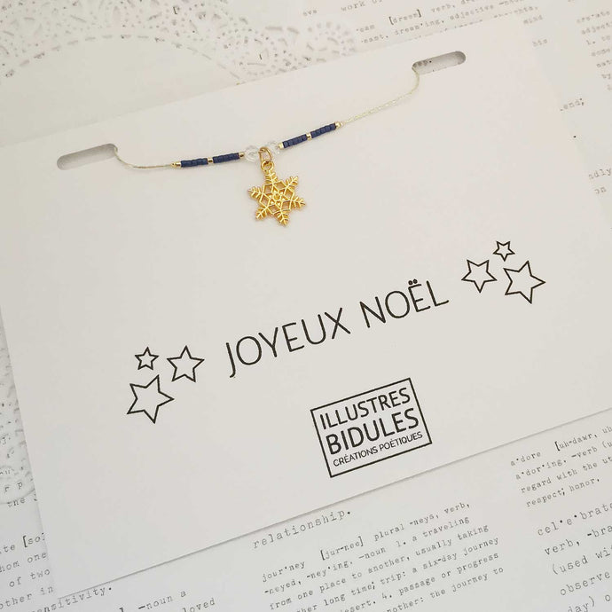 Illustres Bidules Bracelet miyuki - flocon de neige - sélection Noël