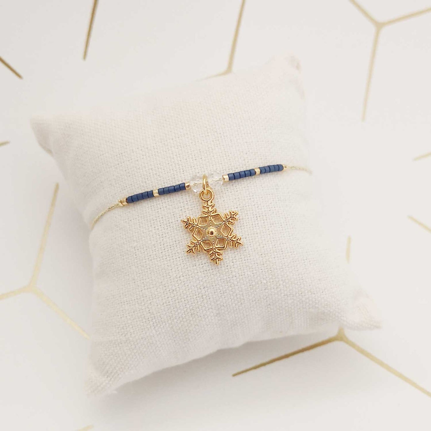 Bracelet miyuki - flocon de neige - sélection Noël
