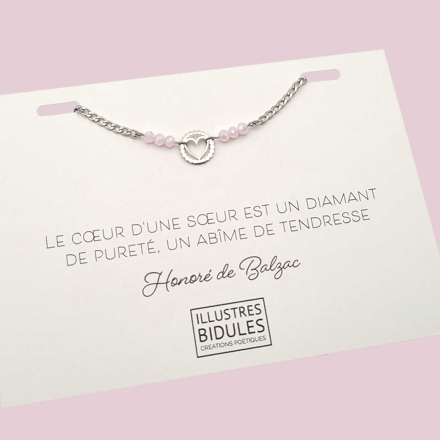 Bracelet Inox: Coeur rond: Le coeur d'une soeur