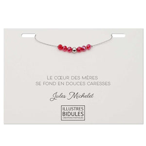 Bracelet Emma rouge - Argenté Illustres Bidules