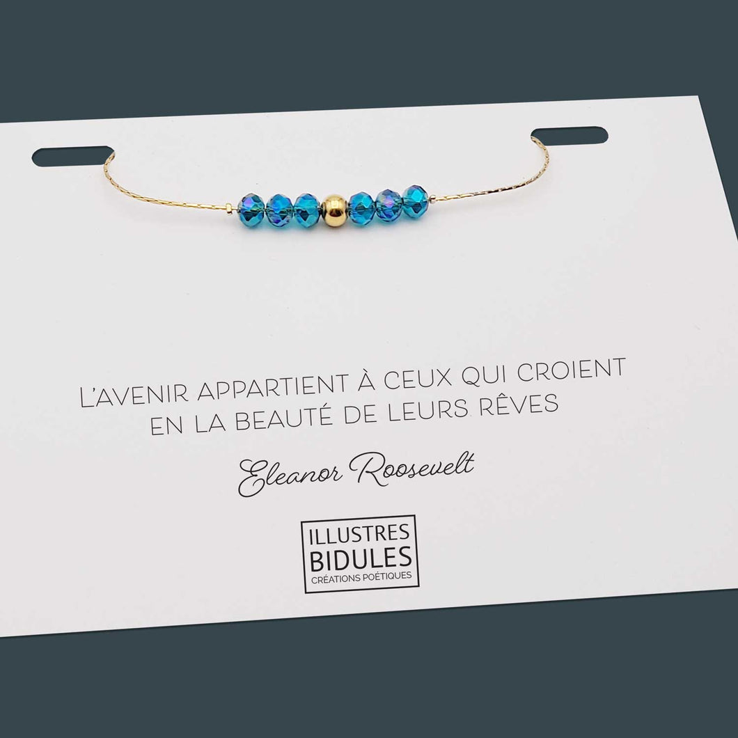 Illustres Bidules Bracelet Emma bleu- doré