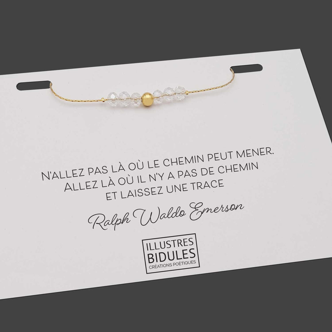 Illustres Bidules Bracelet Emma cristal - doré