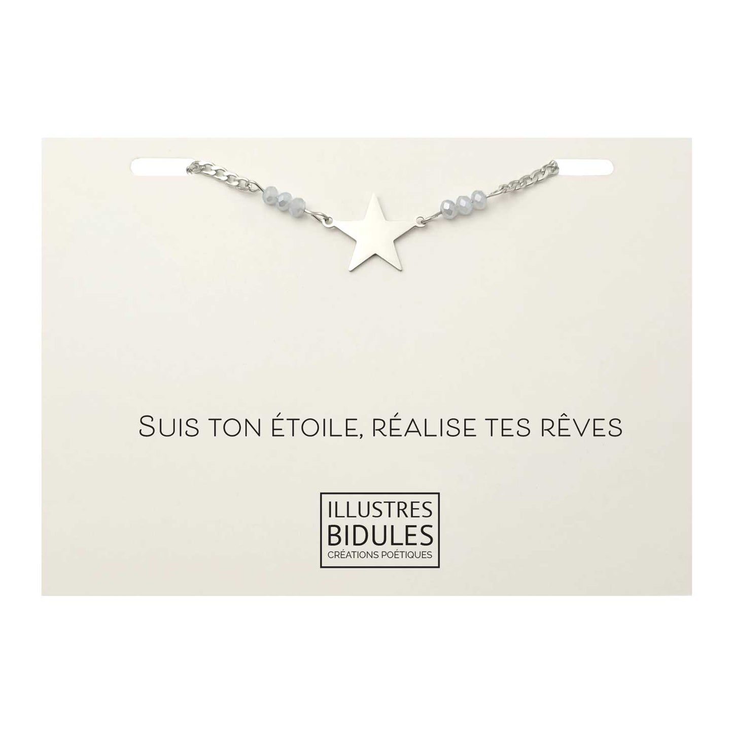 Bracelet Inox: grande étoile : Suis ton étoile réalise tes rêves