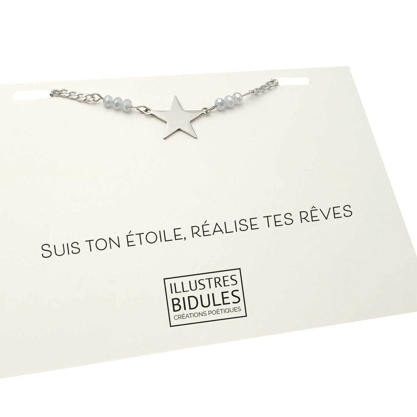 Bracelet Inox: grande étoile : Suis ton étoile réalise tes rêves