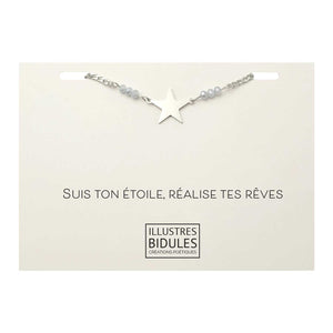 Bracelet Inox: grande étoile : Suis ton étoile réalise tes rêves Illustres Bidules