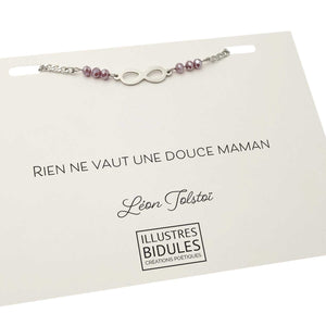 Bracelet Inox: infini lila - Rien ne vaut une douce maman Illustres Bidules