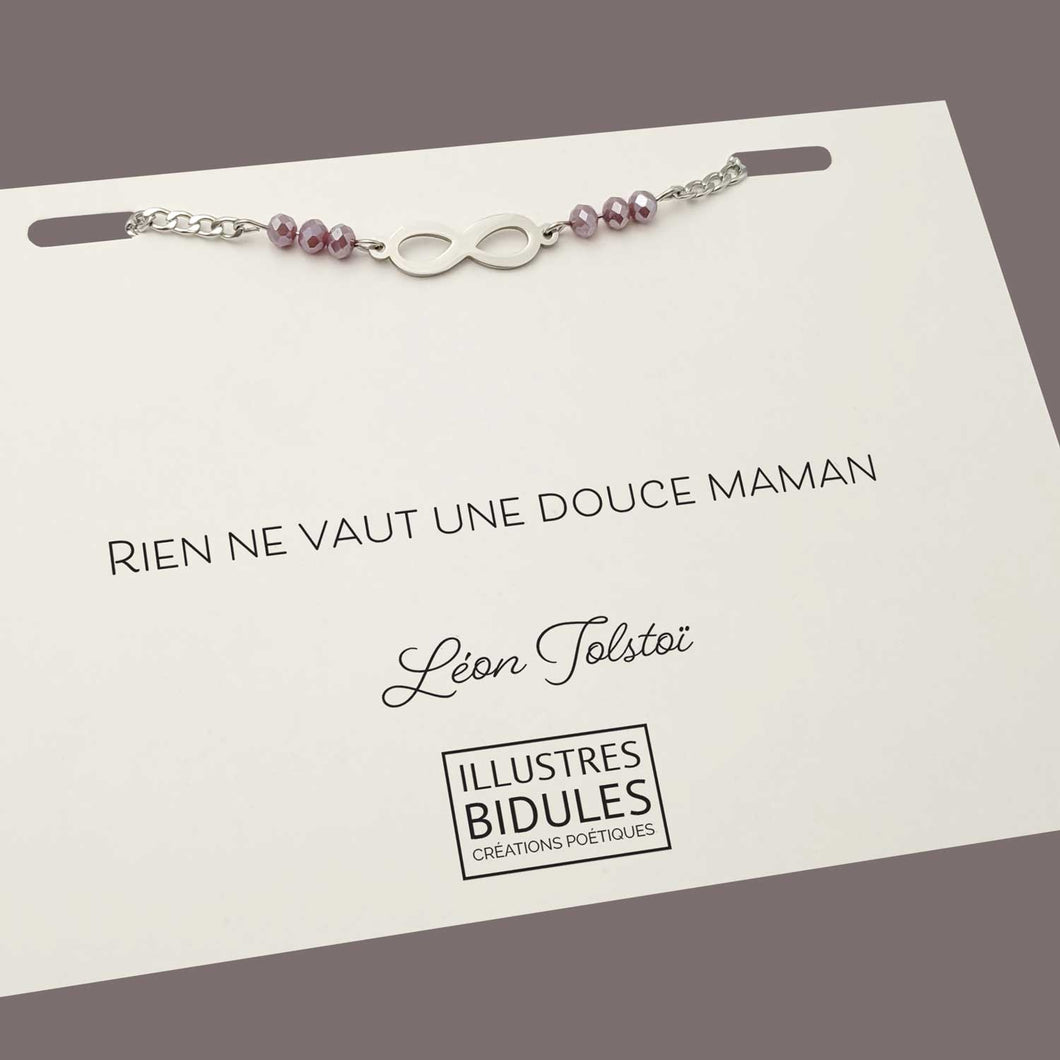 Illustres Bidules Bracelet Inox: infini lila - Rien ne vaut une douce maman
