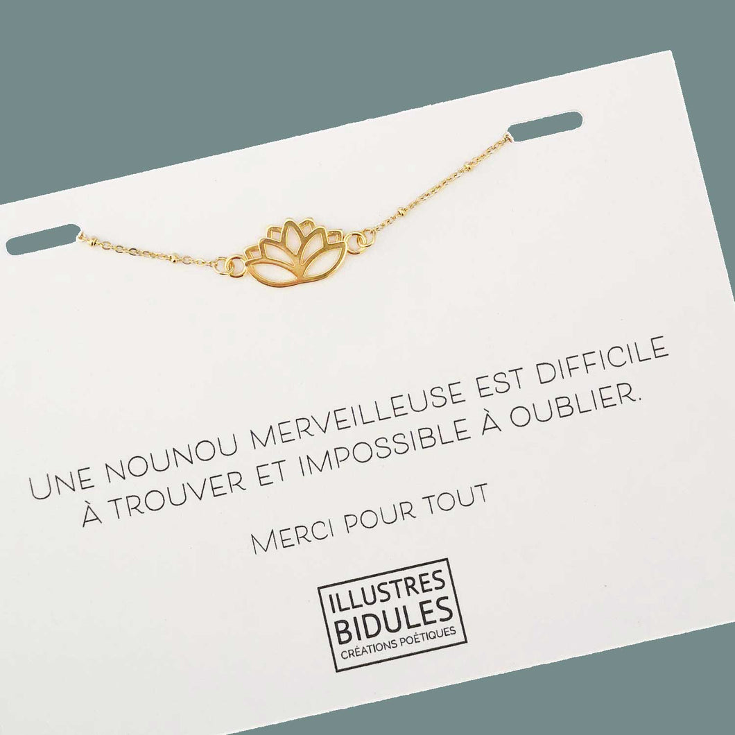 Illustres Bidules cadeau de fin d'année stylé nounou bracelet à message merci ma nounou ma nounou je t'aime