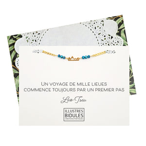 Bracelet Inox montagne doré - Un voyage de mille lieues Illustres Bidules