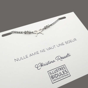 Bracelet Inox:  Nulle amie ne vaut une soeur - argenté Illustres Bidules