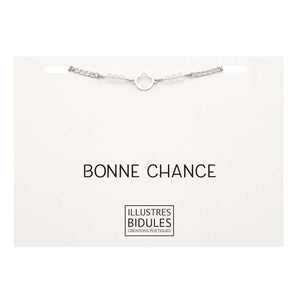 Bracelet Inox trèfle cristal argenté - Bonne chance Illustres Bidules