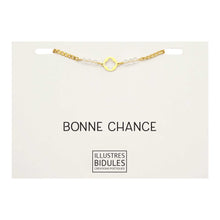 Charger l&#39;image dans la galerie, Bracelet Inox trèfle cristal doré - Bonne chance